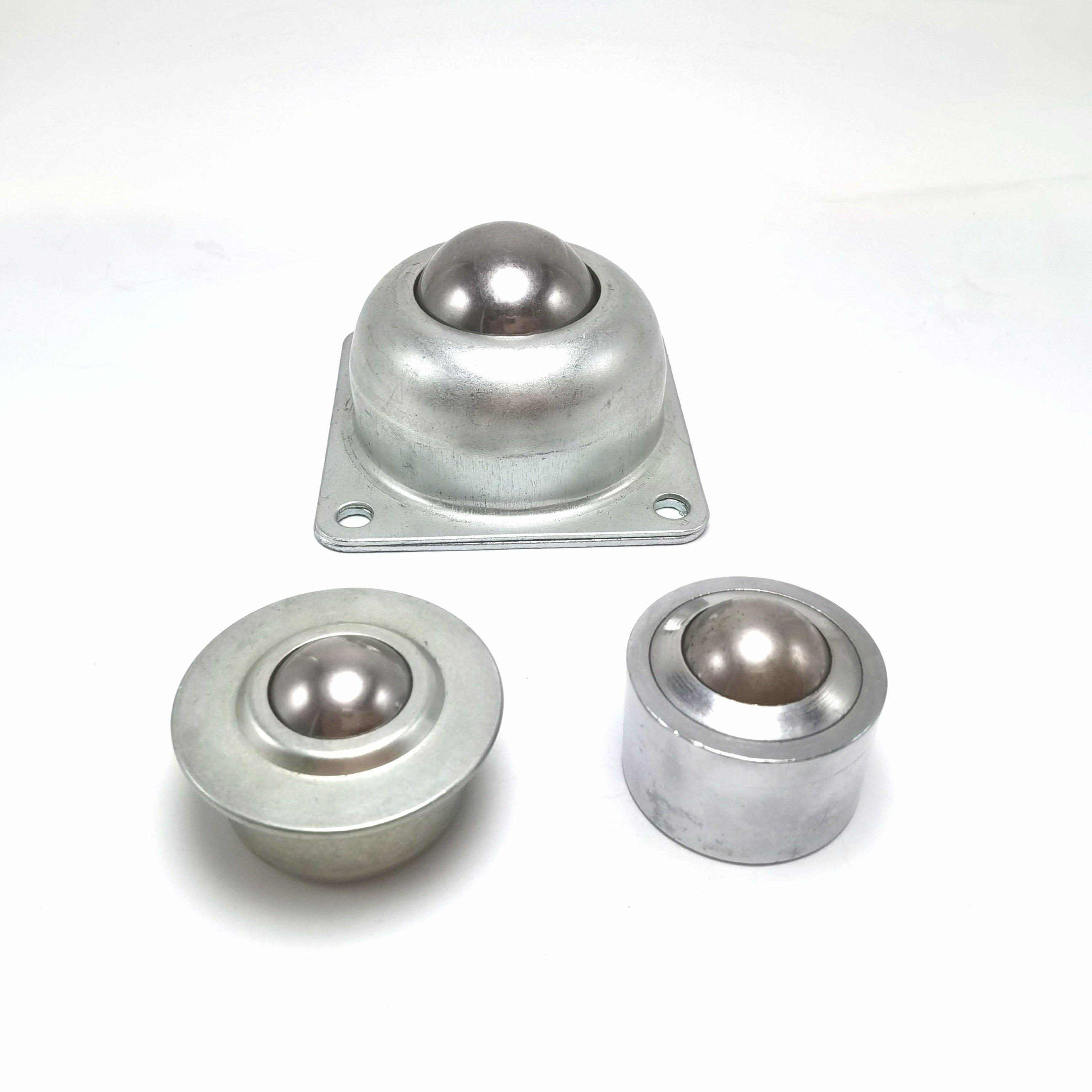 Ball Transfer Unit Flange Type BALL in SS202 / SS304 / MS Chromium Coated Outer Housing Conveyor Roller Bearing