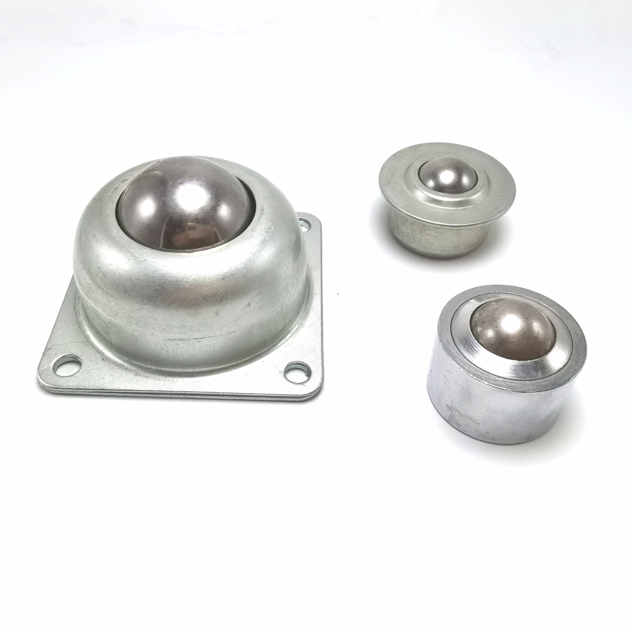 Ball Transfer Unit Flange Type BALL in SS202 / SS304 / MS Chromium Coated Outer Housing Conveyor Roller Bearing