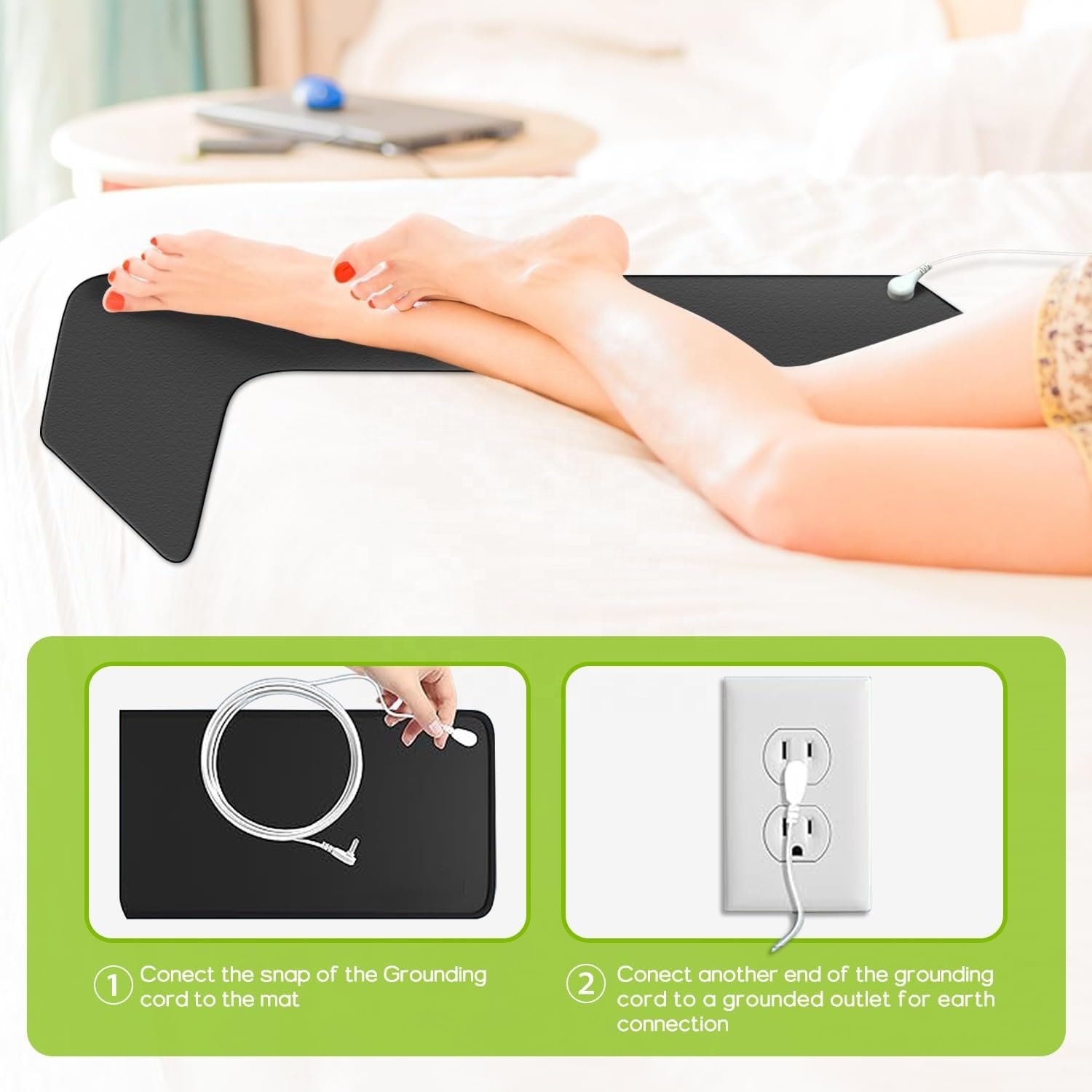 Jinke ISO13485 Conductivity Carbon Rubber Sheet for Earthing Grounding Bed Mat Ansi-static Foot Therapy Pad Yoga Mat
