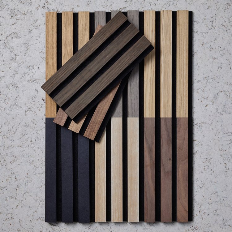 Wholesale flexible wood rubber sheet wood slat wall panel sound absorbent panels sound proof room acoustic panels
