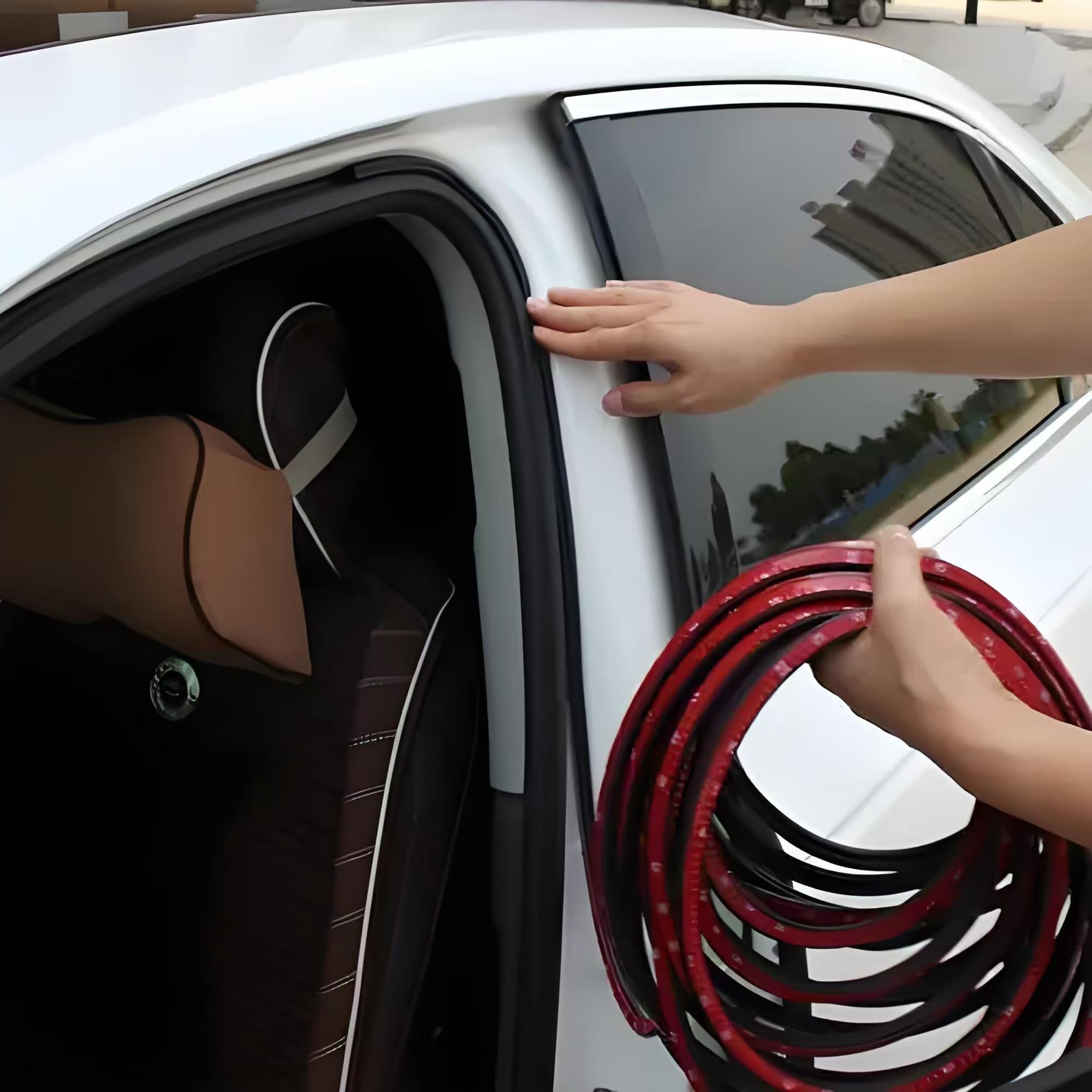Car Door Seal Strips Universal Car Door Weather Stripping Double Layer Rubber Seal Strip Self Adhesive Auto Door