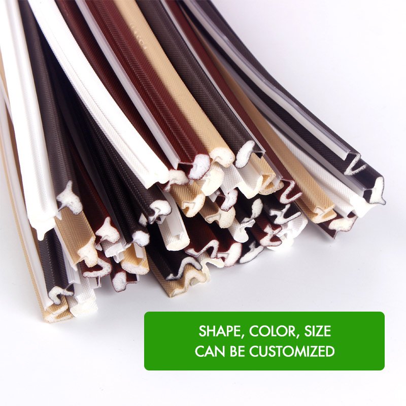 Black brown white PU sponge coated foam door frame T V Q shape slot weather strip seal for doors and windows