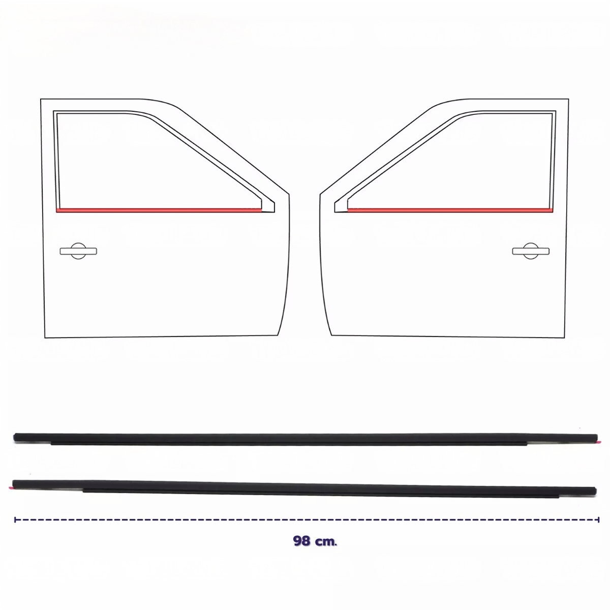 Rubber Outer Door Window Glass Weatherstrip Seal Belt Weather Strip Molding Trim for Toyota Avanza 2012-2019
