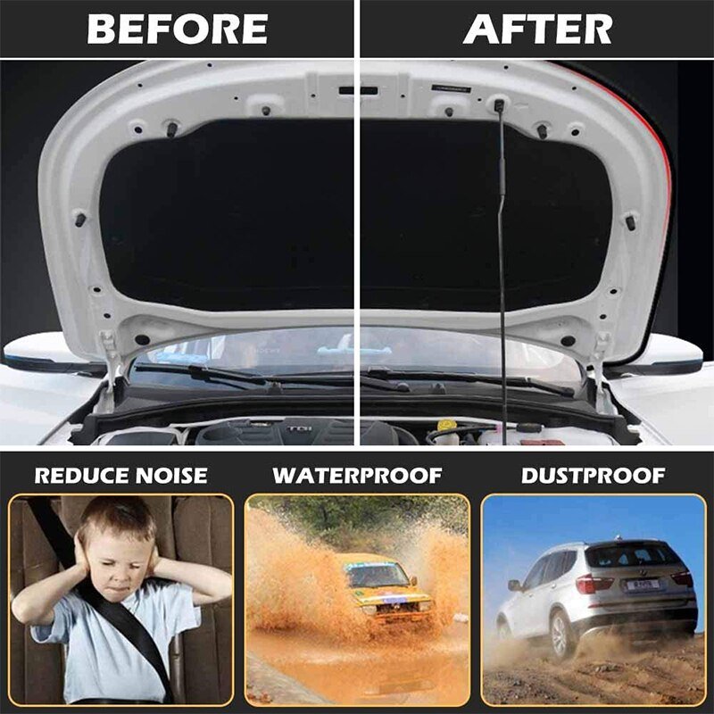 Car B Type Car Door Seal Strips Noise Weatherstrip Rubber Insulation Windproof Door side Strong Sticker