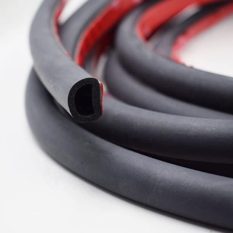 Automotive Universal Door EPDM Rubber Seal Strip D-Shape Self-Adhesive Weather Stripping for Car
