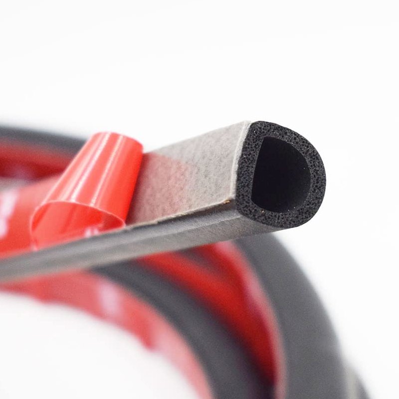 Automotive Universal Door EPDM Rubber Seal Strip D-Shape Self-Adhesive Weather Stripping for Car