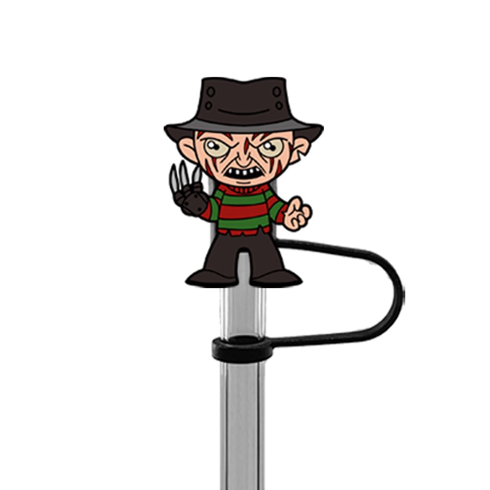 10mm Silicone Horror Movie Decoration Drinking Straw Topper Cover Cartoon Terrifying Straw Cover Promotion Gifts For Club Party