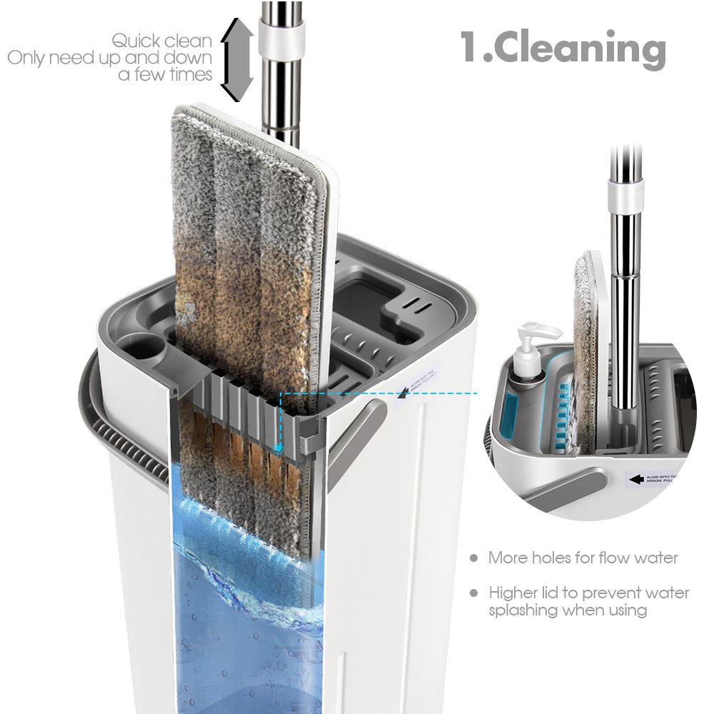Masthome new design oem/odm Microfiber Spin Flat Mop With Bucket for housework