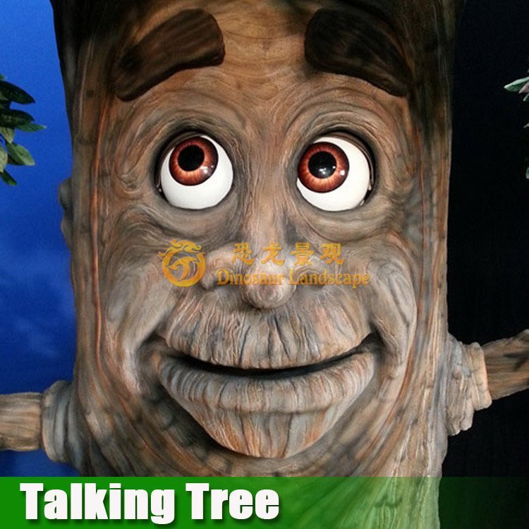 High Quality Animatronic Talking Tree Electric Amusement Park Ride Steel and Silicone Model for Playground Use