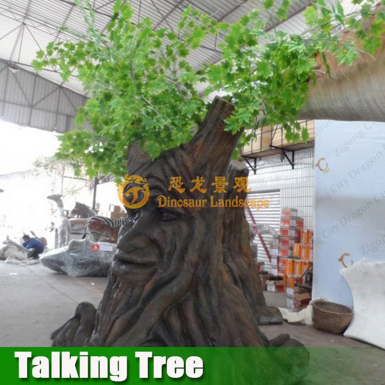 High Quality Animatronic Talking Tree Electric Amusement Park Ride Steel and Silicone Model for Playground Use