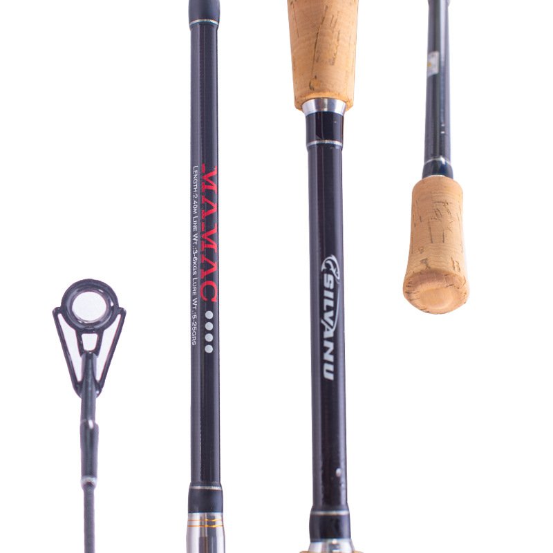 Top Right 153.3g 240cm 4 Sections Spinning Fishing Rod Fast Action Freshwater Carbon Fiber Flexible Spinning Fishing Rod
