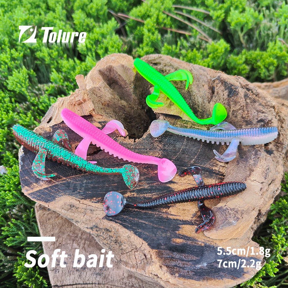 2023 5.5cm 7.5cm Fishing Lure Paddle Tail Silicone Freshwater Saltwater Artificial Fish-Like Rubber Soft Bait with wing