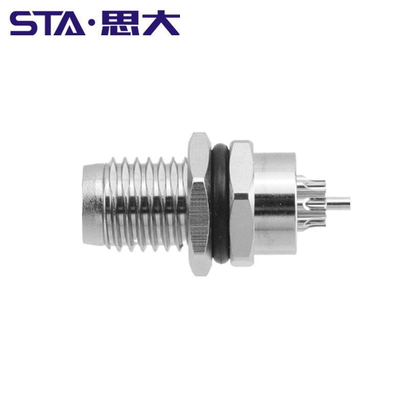 M8 Metal Insert Shielding Male Panel Mount Connector Screw M18 Solder Type Rear Mount M8 3 4 5 6 8 Pins IP67 Circular Connector