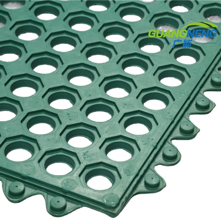 Interlocking Anti-Fatigue Rubber Floor Mat Moulded with Hollow Design