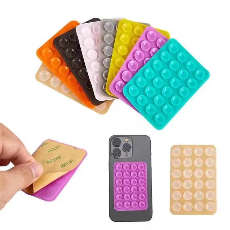 2024 Multifunction Strong Silicone Suction Pad For Mobile Phone Fixture Suction Cup Backed Adhesive Silicone Rubber Sucker Pad