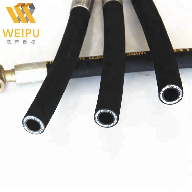 Flexible abrasion and weather resistant black color wire spiral high pressure hydraulic rubber hose
