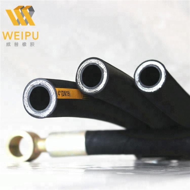 Flexible abrasion and weather resistant black color wire spiral high pressure hydraulic rubber hose