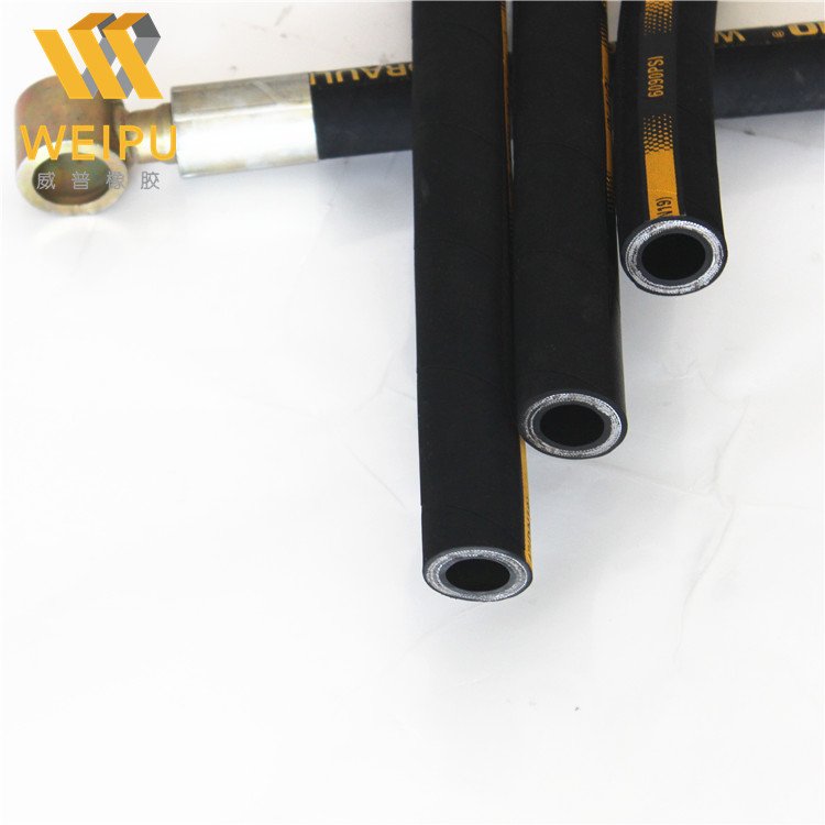 Flexible abrasion and weather resistant black color wire spiral high pressure hydraulic rubber hose