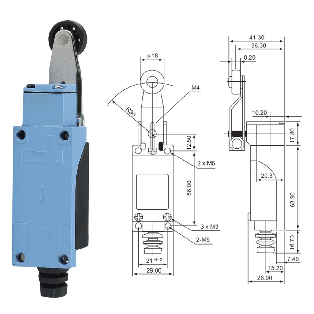 ABILKEEN High Quality Pendulum Rod with Roller Limit Switch Travel Switch High Sensitive Rebound with IP64 Waterproof Shell
