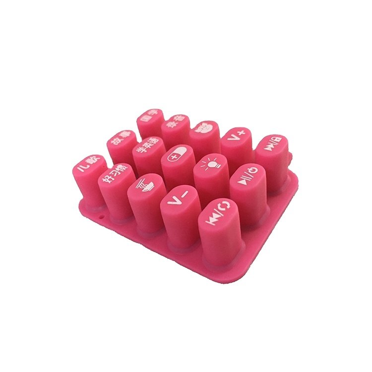 Customized Silicone Rubber Keycaps OEM Button Keypad Screen Printing Industrial Equipment for Remote Control ISO9001