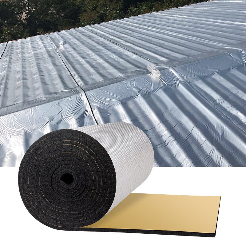 Self-adhesive foam aluminum foil rubber sheet Self-adhesive roof insulation sunscreen insulation board rubber and plastic board