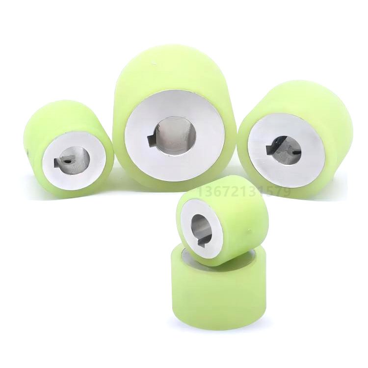 Custom Durable Industrial PU Rubber Elastomer Covered Roller Keyway Polyurethane Coated Roller
