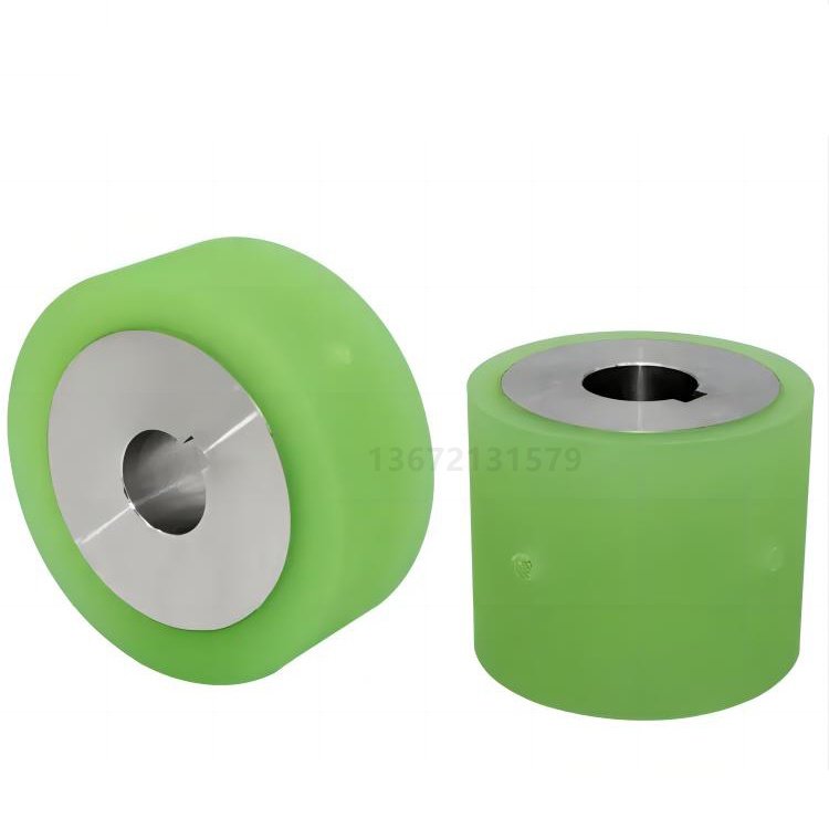 Custom Durable Industrial PU Rubber Elastomer Covered Roller Keyway Polyurethane Coated Roller
