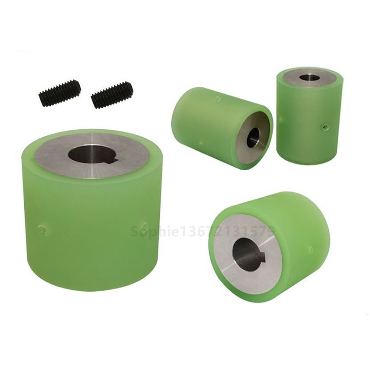 Custom Durable Industrial PU Rubber Elastomer Covered Roller Keyway Polyurethane Coated Roller