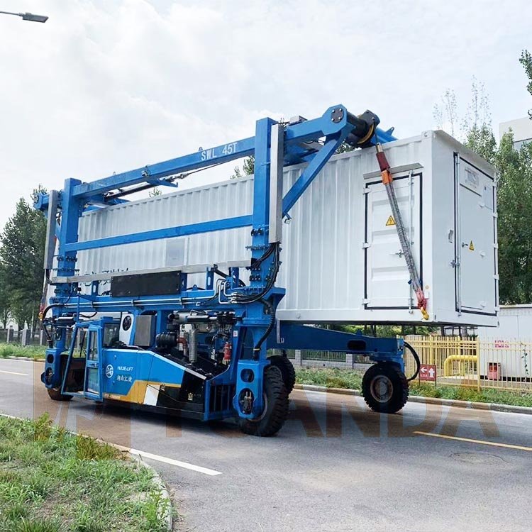 30 35 40 45 60 80 Ton Mini mast price rubber tire automated RTG shipping container sprinter mobile travel lift straddle carrier