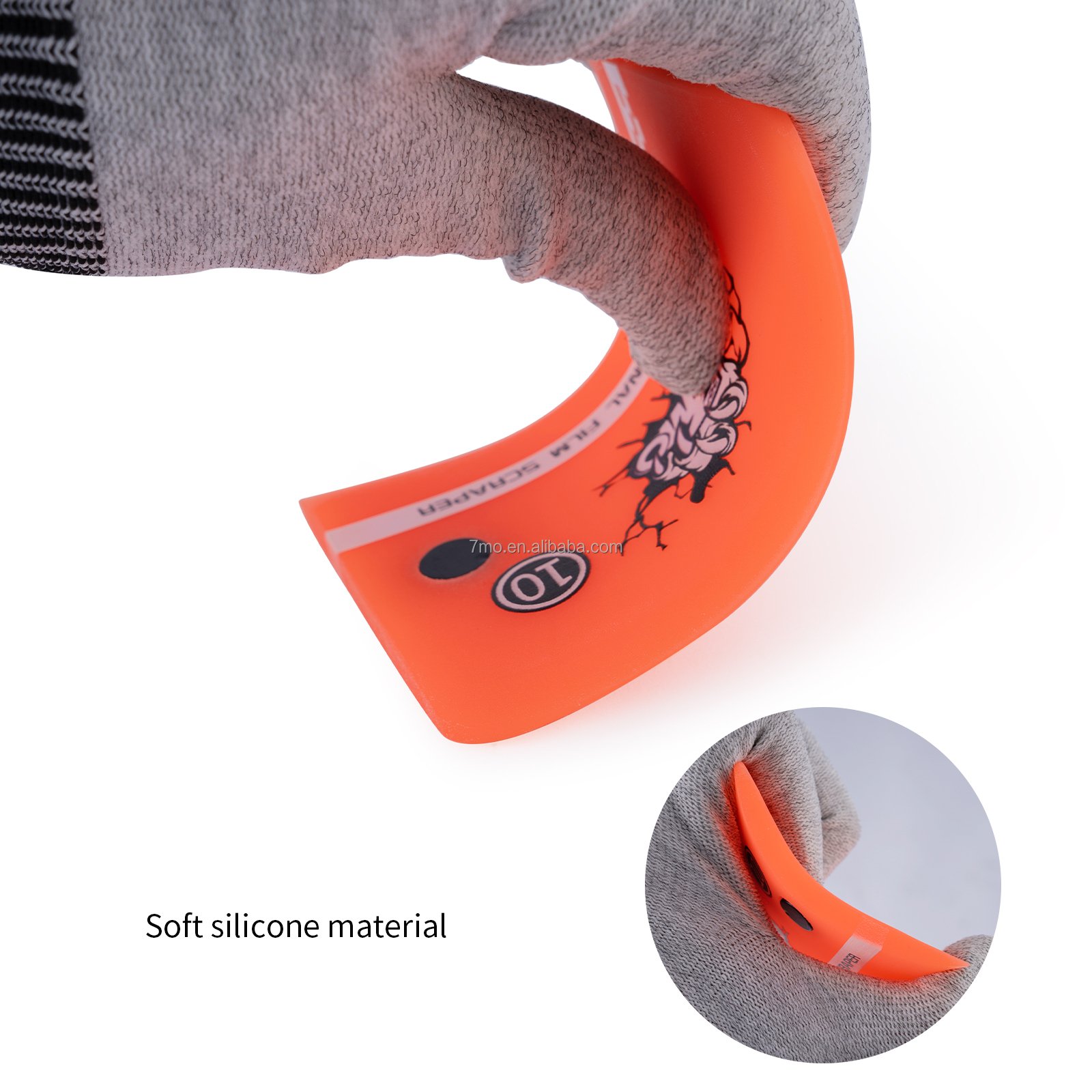 7mo High Quality 10cm Anti-Scratch TPU Squeegee Rubber Squeegee Car Wrap Tools for Car PPF Squeegee with Magnet