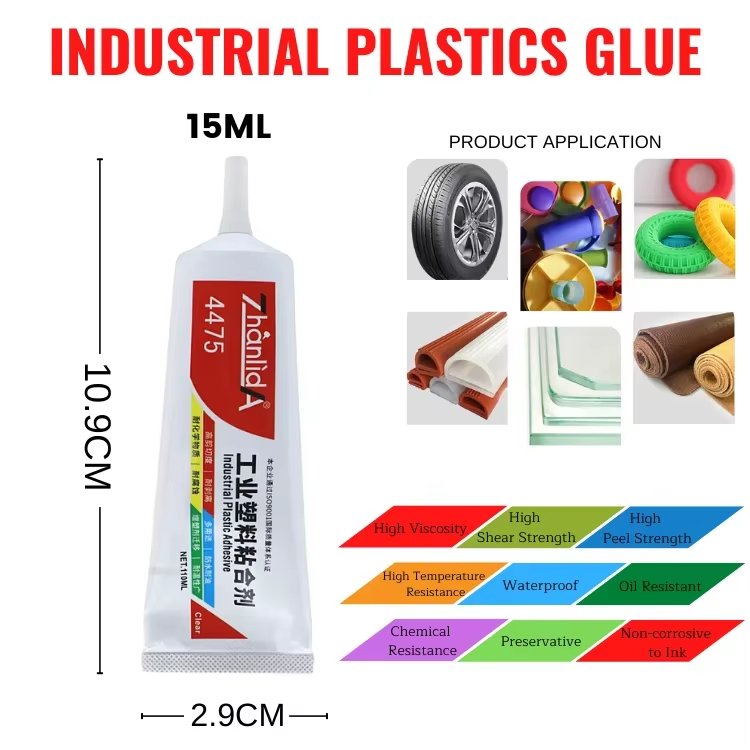 110ml Strong Glue for PP PE ABS PMMA Polycarbonate PVC Plastic Display Fiber Leather Ceramics LED Light Glass Automotive Parts