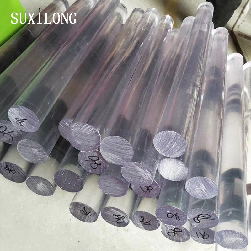 High Quality Clear Plastic rod Transparent polycarbonate solid bar inflaming retarding 100mm plastic rod