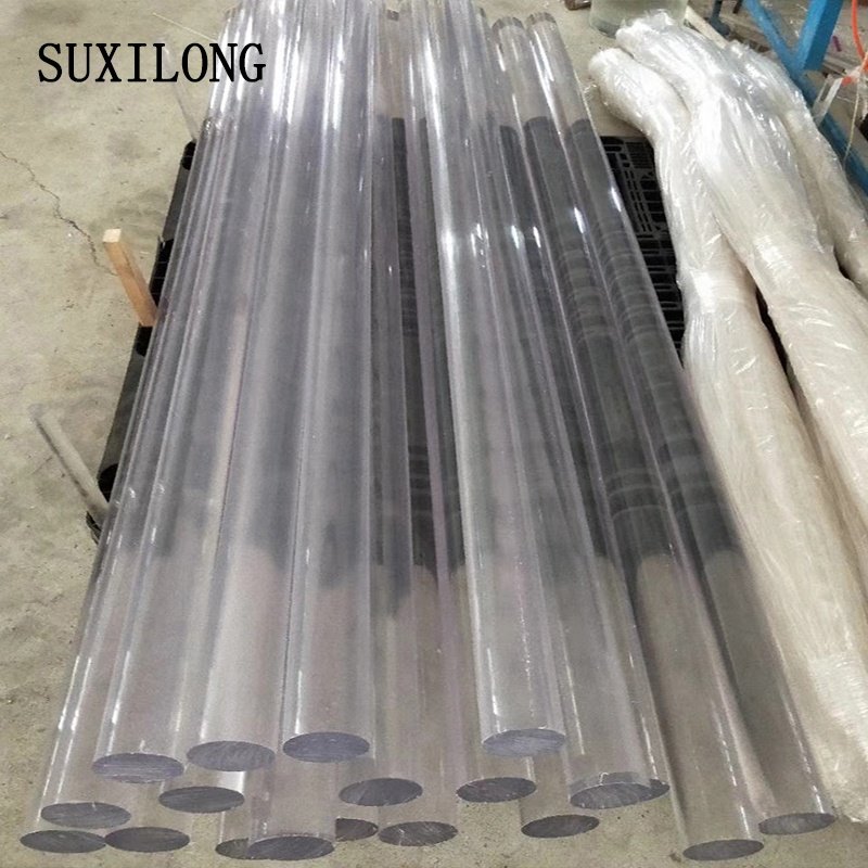 High Quality Clear Plastic rod Transparent polycarbonate solid bar inflaming retarding 100mm plastic rod