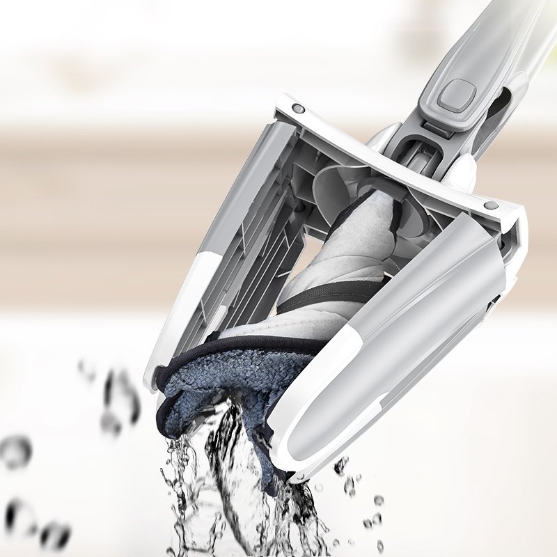X-type Flat Floor Mop with Replace Cloth Heads 360 Degree Squeeze Hand-free Wash Household Lazy Home Cleaning Tool