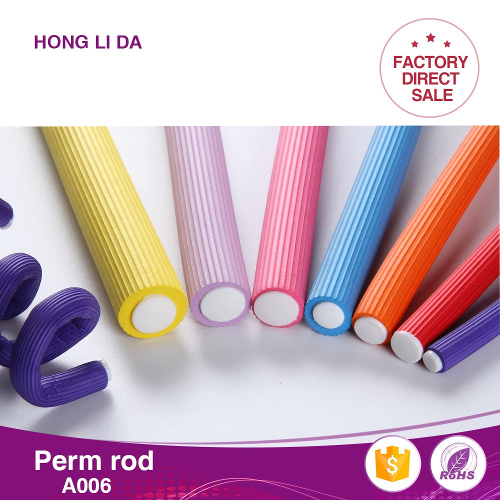 Hot Sale Colorful Long 24cm Flexible Curling Roller Soft Perm Rod Set for styling hair perm rods