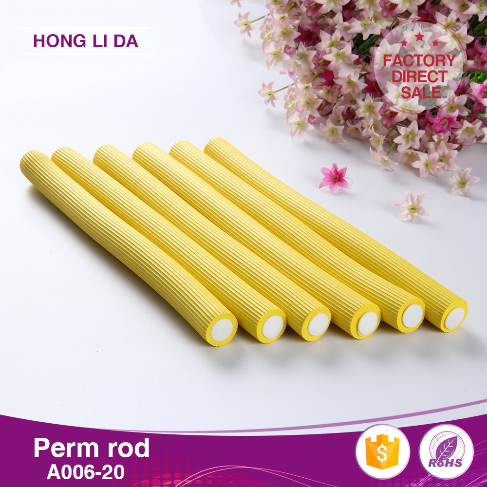 Hot Sale Colorful Long 24cm Flexible Curling Roller Soft Perm Rod Set for styling hair perm rods