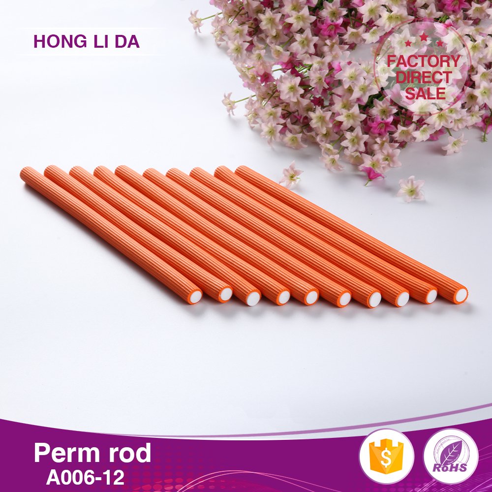 Hot Sale Colorful Long 24cm Flexible Curling Roller Soft Perm Rod Set for styling hair perm rods