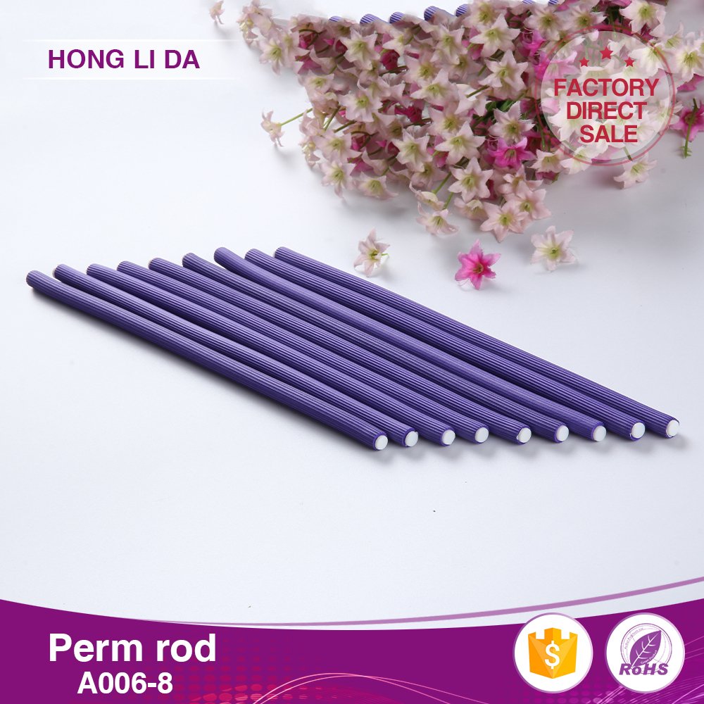 Hot Sale Colorful Long 24cm Flexible Curling Roller Soft Perm Rod Set for styling hair perm rods