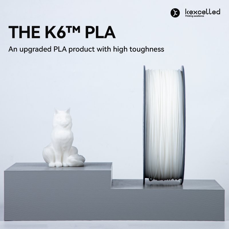 Kexcelled PLA K6 High Toughness High Strength PLA Plus 3D Printing Plastic Rods 1.75mm 2.85mm 1KG 3KG 5KG We Do OEM ODM