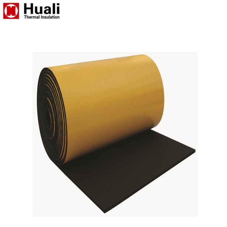 acoustical and thermal rubber foam adhesive backed waterproof rubber foam sheet rubber insulation roll