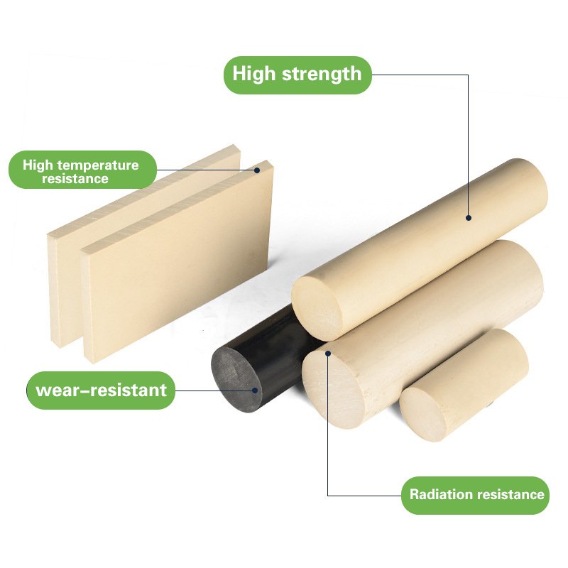 Wear resistance color black high temperature and corrosion resistance 100% Virgin peek polyether ether ketone plastic round bar