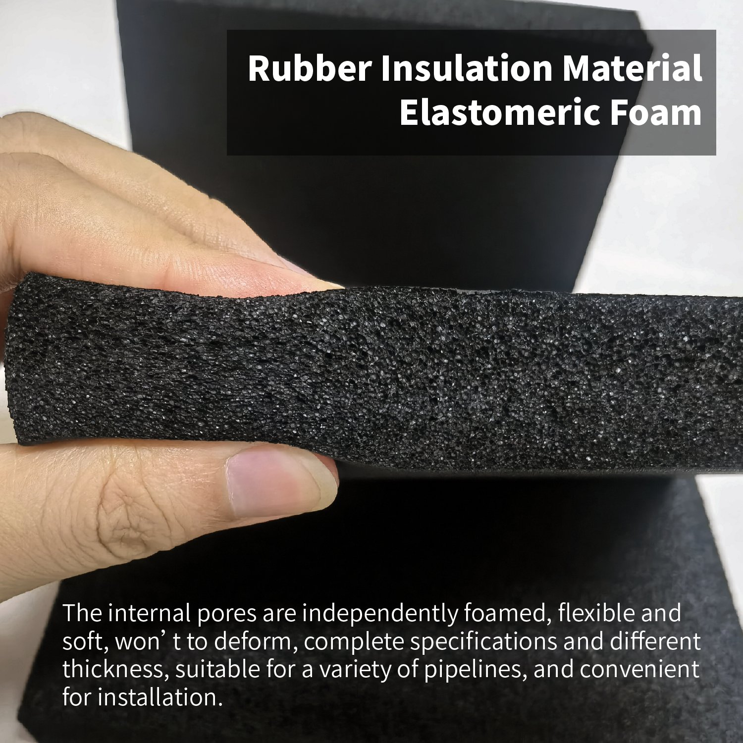 Bellsafe Heat Resistant Closed Cell Rubber Foam Insulation Rolls Black Nitrile Rubber Insulation Sheets for Air Duct