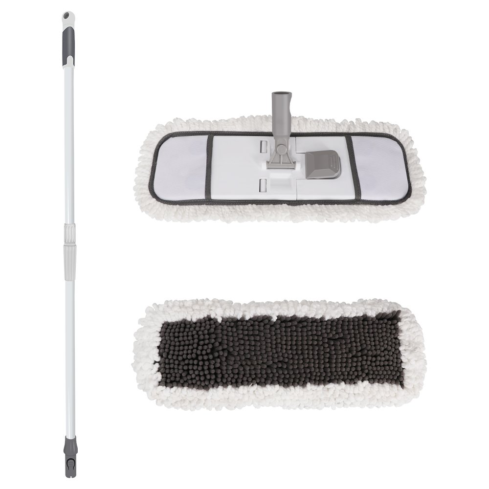 Masthome removable magic chenille easy cleaning flat squeeze floor mop with dry and washing function hand free flat mop