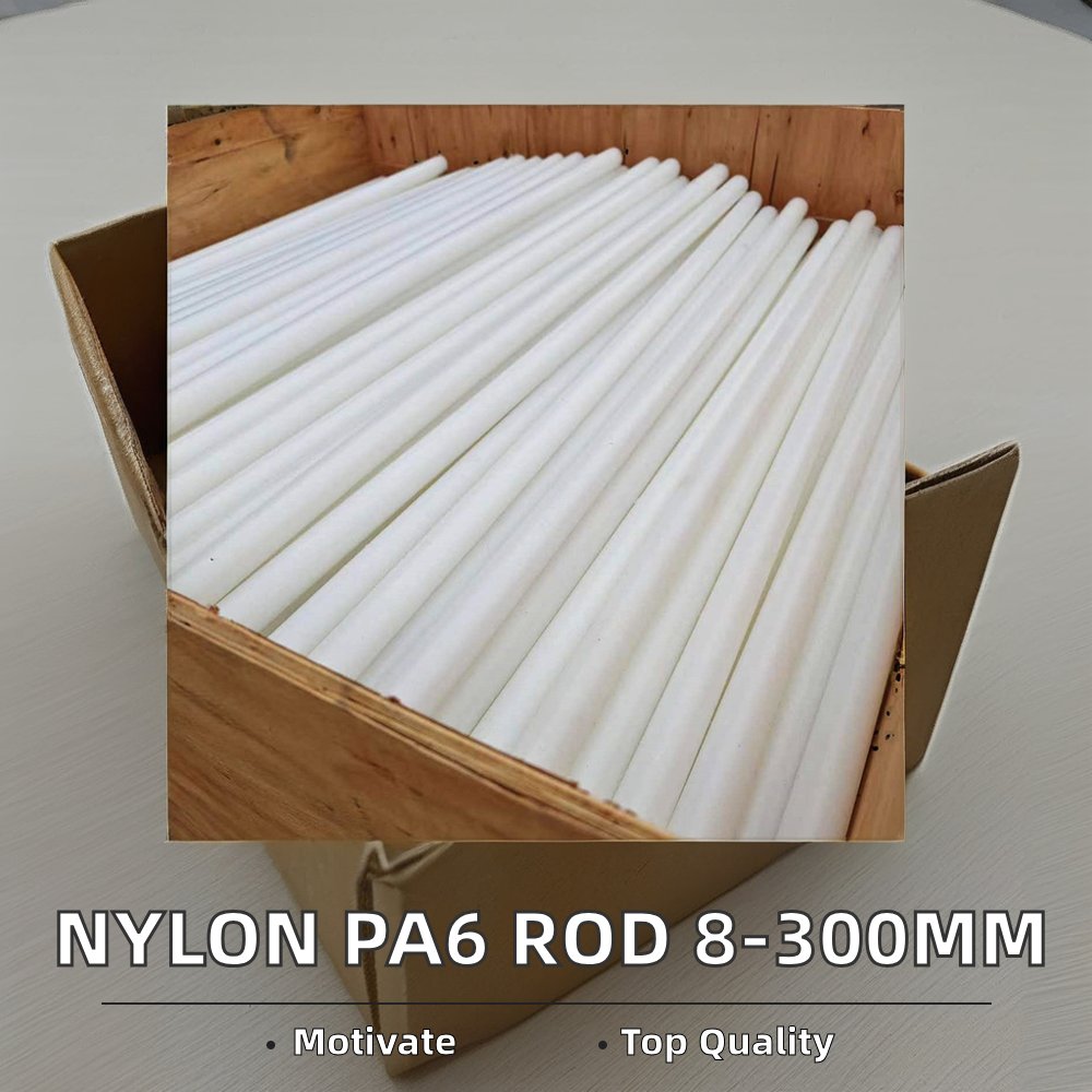15-50mm Nylon Threaded Rod Bar White Black PA6 Polyamide6 Engineering Plastic Moulding Extruded