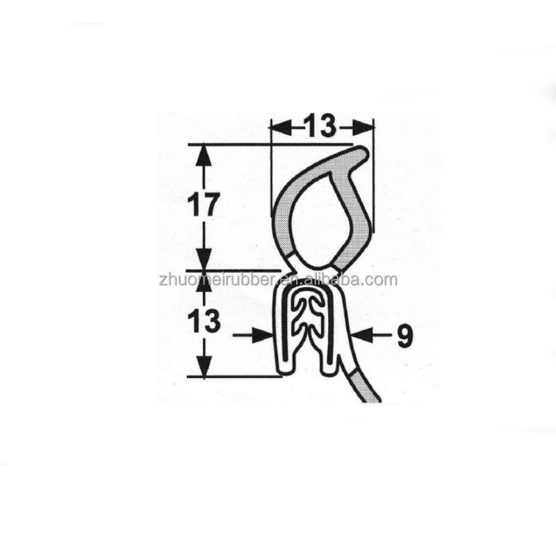 Custom Co Extrusion Profiles Automotive Rubber Door Edge Trim Seals