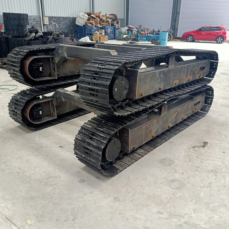 New Small Crawler Excavator Rubber Track Chassis Rubber Steel Crawler Chassis Hydraulic Drilling Excavator for Sale
