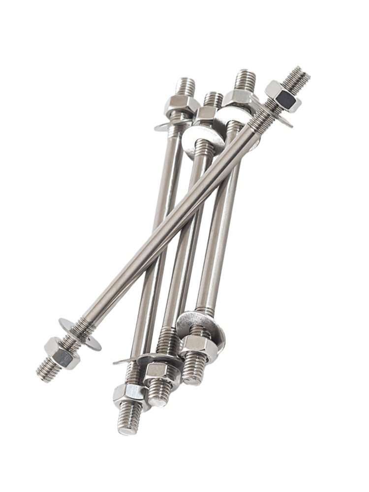 304 Stainless Steel lengthened double-ended wall Threaded screws Bolt pair threaded rod double-ended screw nut M6M8M10M12