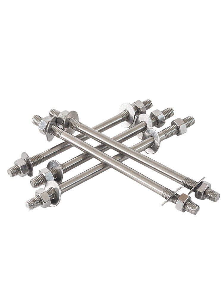 304 Stainless Steel lengthened double-ended wall Threaded screws Bolt pair threaded rod double-ended screw nut M6M8M10M12