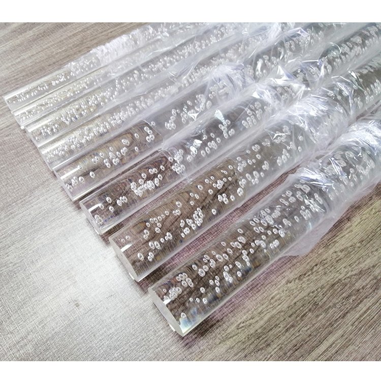wholesale 20mm 25mm 30mm 40mm 50mm clear /transparent plastic acrylic perspex air bubble rod/bar