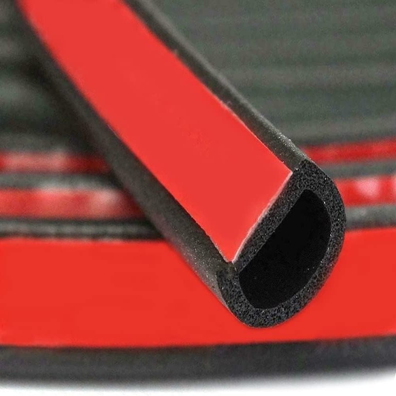 Sound insulation epdm foam B P Z D shaped adhesive rubber seal automotive trunk sealing
